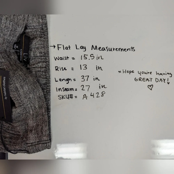 NEW Liv By Habitat M Clothes Wide Leg Lantern Pant Linen Crinkled Lagenlook Boho - Picture 11 of 11